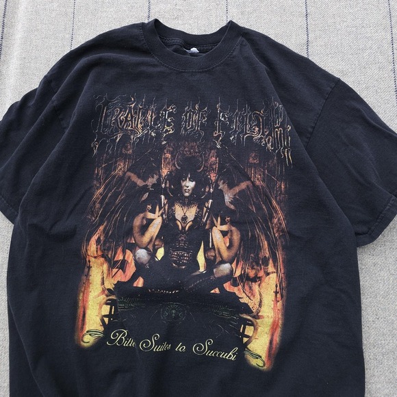 Vintage Cradle of Filth 2000s T-shirt Nightmare Coming Band Y2K L Metal Black - Picture 2 of 9